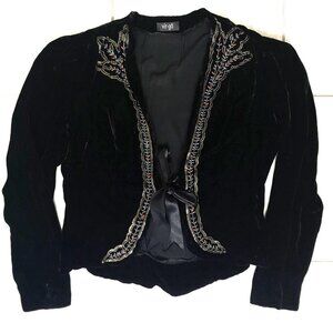 Vintage Victorian velvet Embroidered Statement sleeve jacket